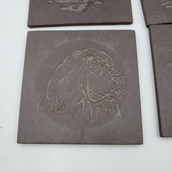 Slate Coaster Set of 4 Square Animal Print Canadian Handcrafted Boxed - Picture 6 of 13
